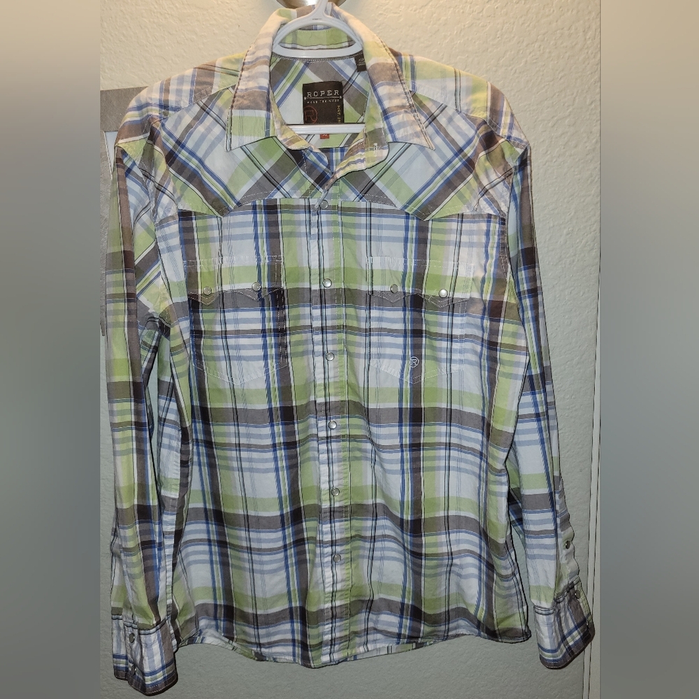 ROPER Multicolor Pearl‎ Snap Western Shirt Mens Sz Med